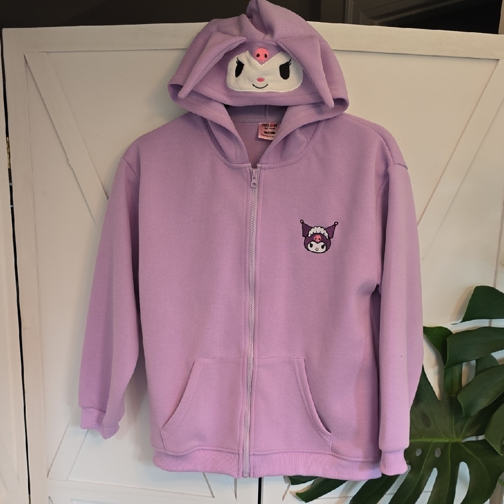 New Sanrio Kawaii Purple Hoodie with Cartoon Design